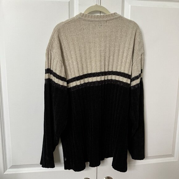 Y2K S Squared Sweater Mens XL Chenille V-neck Chunky Knit Skate Chandler Friends - Picture 7 of 9